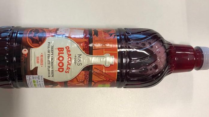 M&S DRACULA’S BLOODOk. So is this blood FROM Dracula? As opposed to blood that he’s drinking? It doesn’t really make sense, but I suppose you’re going to tell me that M&S can't call a juice for children “human blood” so I'll give it /5