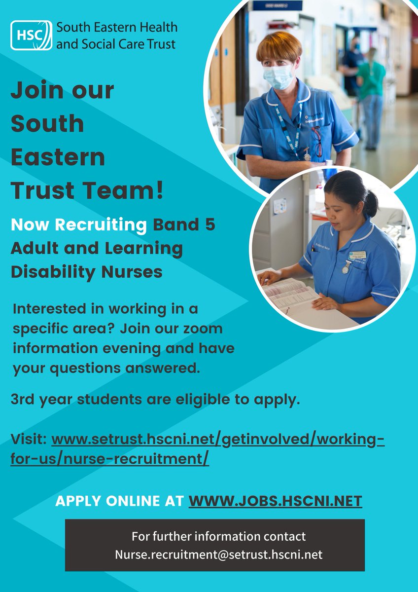 South Eastern Trust on Twitter "Join our virtual open day for Band 5