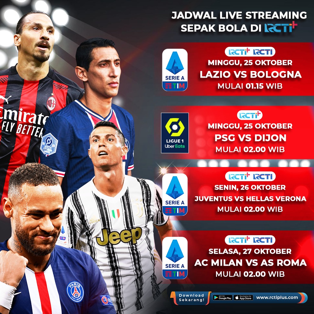 RT @footballisme: Jadwal Siaran Live Streaming #SerieA Lega Serie A & #Ligue1 Ligue 1 Pekan Ini di RCTI+ #SerieATIM #Ligue1UberEats - Prediksi: 👉 https://t.co/gqGMVuvn4l
https://t.co/gmXjw845NS via @RCTIPlus @OfficialRCTI @RCTISports_