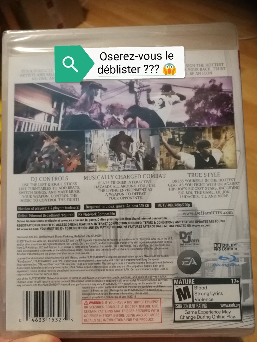 GLYGcheapMayoBB's tweet photo. Mon tout premier jeu PS3... c'était plusieurs mois avant d'avoir la console...
Ou quand tu refuses d'abîmer des bons souvenirs (de PS2).
"Neuf sous blister". *
Forever.
#DefJam #DefJamIcon https://t.co/tovoXVPkq5
