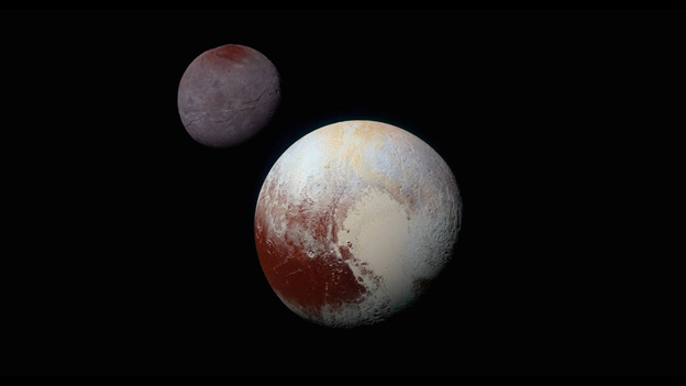 To attempt to answer that question we had to delve into what the Pluto-Charon system looked like early in its history. This is still a hotly debated topic, but one formation theory suggests that both worlds may have had fast rotation rates and a very eccentric orbit. 4/21