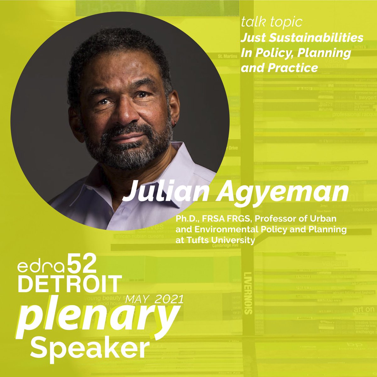 edratweets's tweet photo. The EDRA52 Organizing Committee is pleased to announce speakers for EDRA52 DETROIT May 19-23, 2021: @sethalow, @julianagyeman, @hou2jeff, and @JamesRojas will be presenting the plenary session: Social Justice, Culture, and Public Space: Transdisciplinary Perspectives! https://t.co/PiayJlX4LP