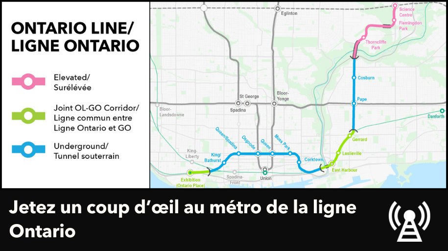 🚇 Tout sur la ligne Ontario 🚇
La ligne Ontario apportera à la ville le soulagement nécessaire et de nouvelles liaisons en matière de transport en commun. Voyez comment nous utilisons tunnels, ascenseurs et des parties du corridor GO pour y parvenir: https://t.co/G1z92Jb9UJ https://t.co/Cd1xeL6MbD