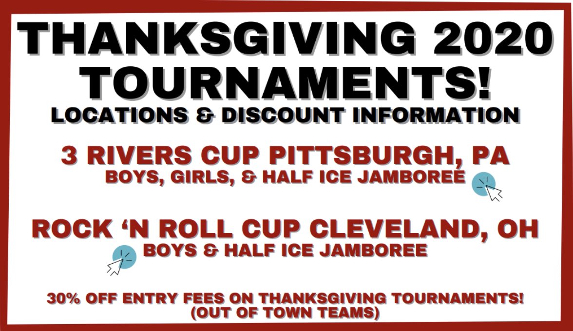 HockeyTimeProd's tweet photo. Check out our upcoming Thanksgiving Tournaments 🏒🏒🏒
https://t.co/6D23uzm8ea https://t.co/gcAYOPjAaj
