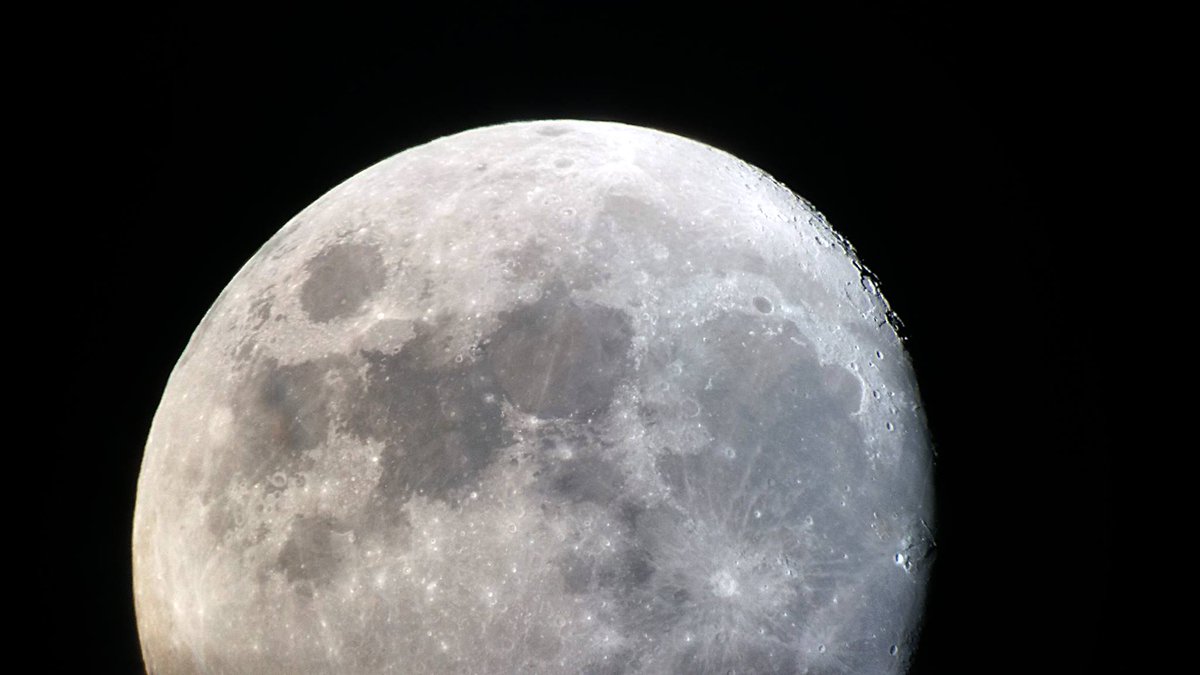 NorthPenninesNL's tweet photo. Tonight is the perfect time to spy the moon to get #NorthPennStarWeek2020 underway. Our neighbour is at first quarter, best for observation. Binoculars will show craters. Clear periods forecast. Got a telescope? Use your phone to snap a picture like this! #backyardstargazing https://t.co/lFmCM4m7NG