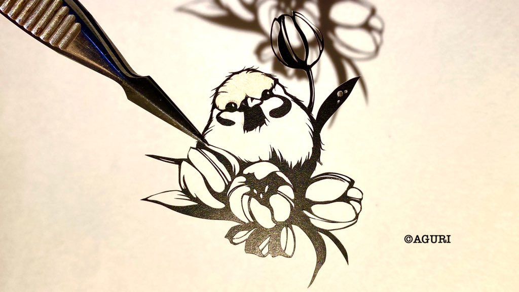 1日1チュン 1月31日の誕生花 チューリップちゃんが完成 花言葉は 思い 切り絵作家 椿あぐり 4 17 Sword展 東京のイラスト 1日1チュン 1月31日の誕生花 チューリップちゃんが完成 花言葉は 思い 切り絵作家 椿あぐり 4 17 Sword展 東京のイラスト