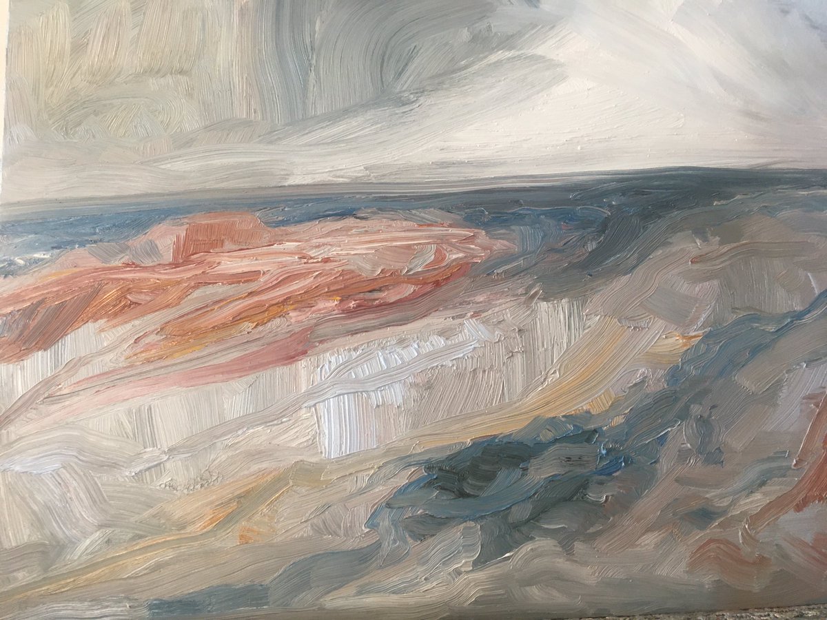Mornington Beach study, oil on wood #Mornington #contemporaryart #lockdownart #irishart #oilpainting