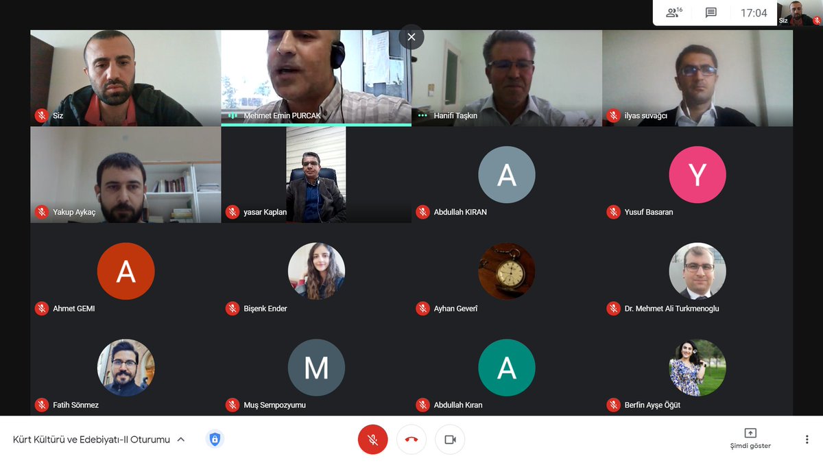Kürt Kültürü ve Edebiyatı – II oturumumuz online olarak devam ediyor. M. Emin PURÇAK, İlyas SUVAĞCİ, Hanifi TAŞKIN, Yakup AYKAÇ, Yaşar KAPLAN.