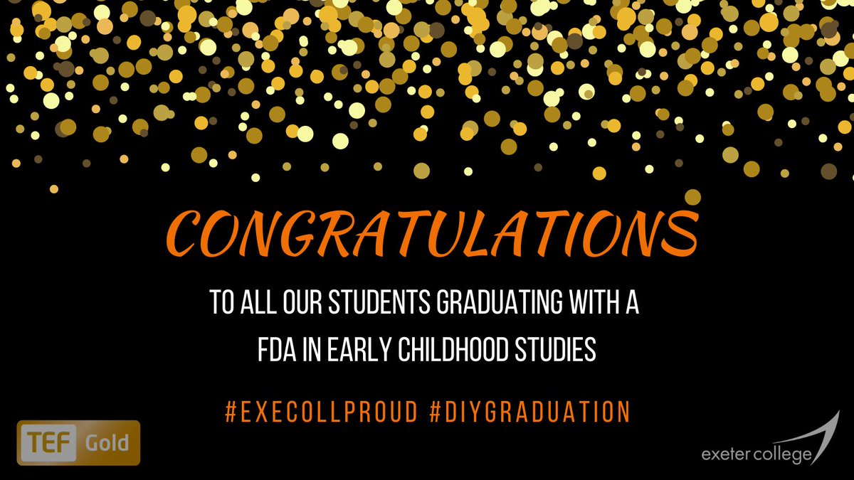 ExeterCollege's tweet photo. Congratulations to all those students graduating today with a FdA in Early Childhood Studies @PlymUni
#ExeCollProud #DIYGraduation #LoveOurColleges https://t.co/bkwEd6EKel