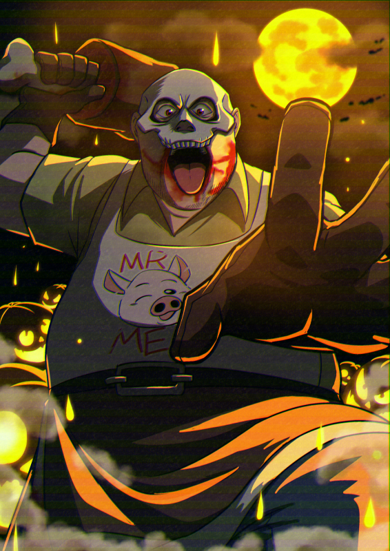 Heinzlike's tweet photo. 🎃🍖Halloween🍖🎃
#mrmeat #fanart https://t.co/eSUlFAqwYH