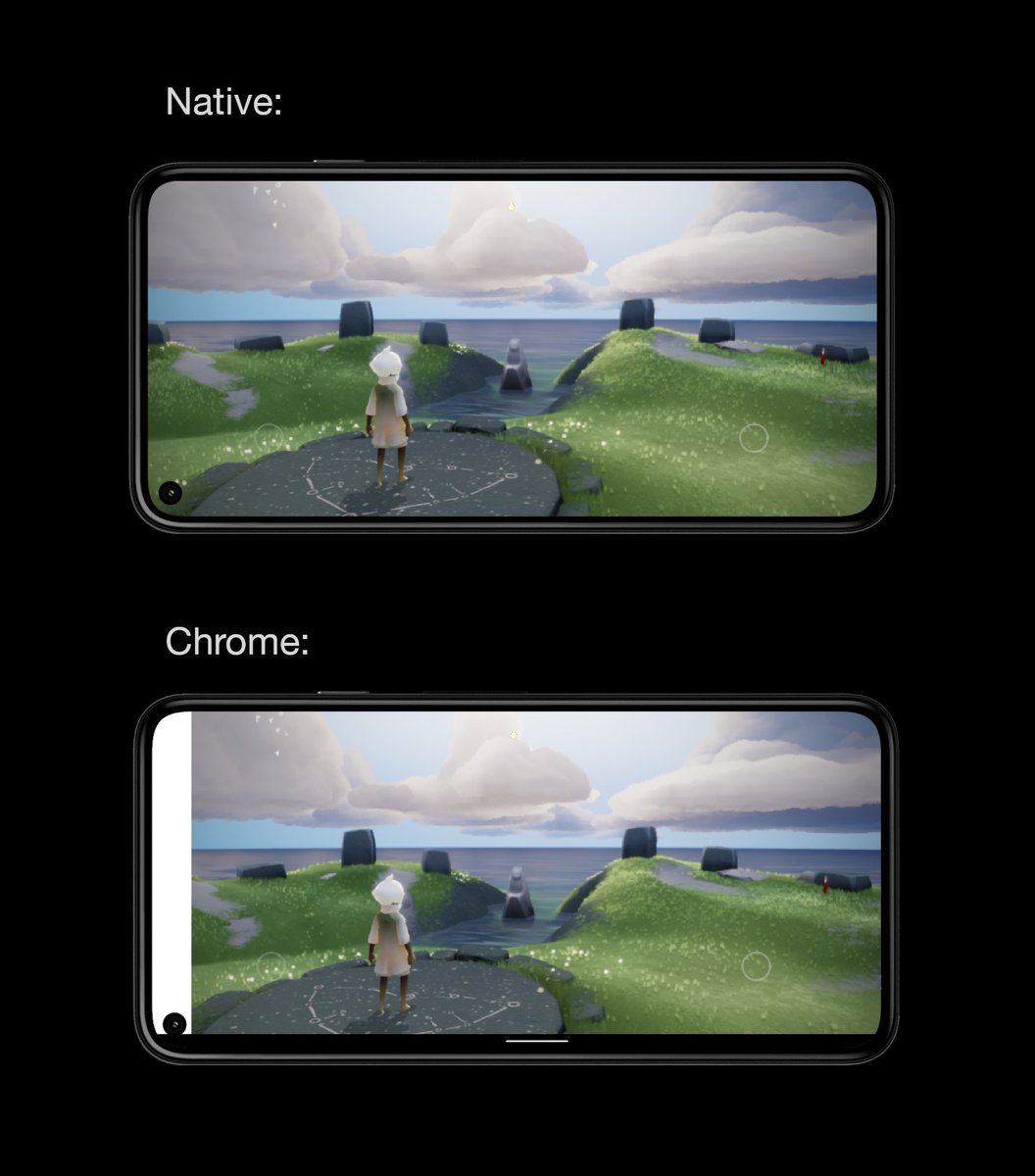 mrdoob's tweet image. Trying to get the Fullscreen API in Chrome Android to go edge to edge like native apps do.

Please, star this bug if you care about this issue:
bugs.chromium.org/p/chromium/iss…
