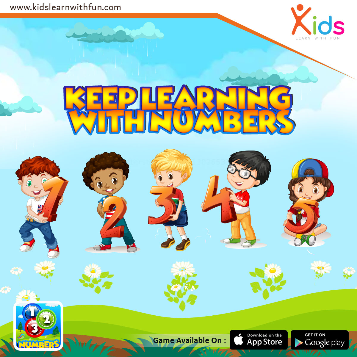 Your #kids' age 8 & under? Then you are in right place. We have a #numbersgame - #Numbering for #kids always believe in #Edutainment (#education + #entertainment) which improves #school kid’s skills faster and they love to #learn new things by #motorskills.
#Kidslearnwithfun