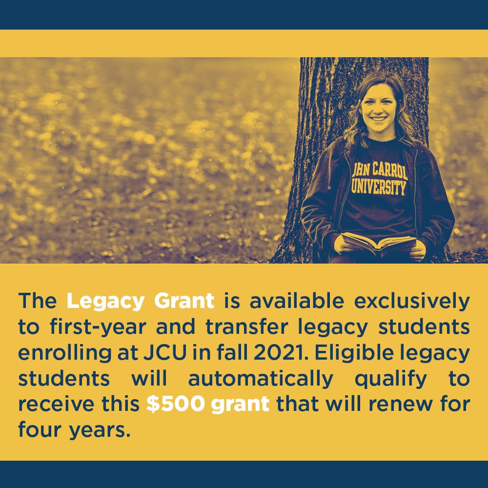 Learn more about all of <a href="/JohnCarrollU/">John Carroll University</a>'s scholarship opportunities at go.jcu.edu/scholarships.