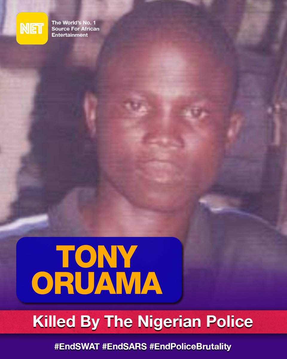 Tony Oruama, 21, arrested in Port Harcourt in 2008. Shot dead by the police and left in the morgue for three years. Rest In Peace.  #EndSARS  