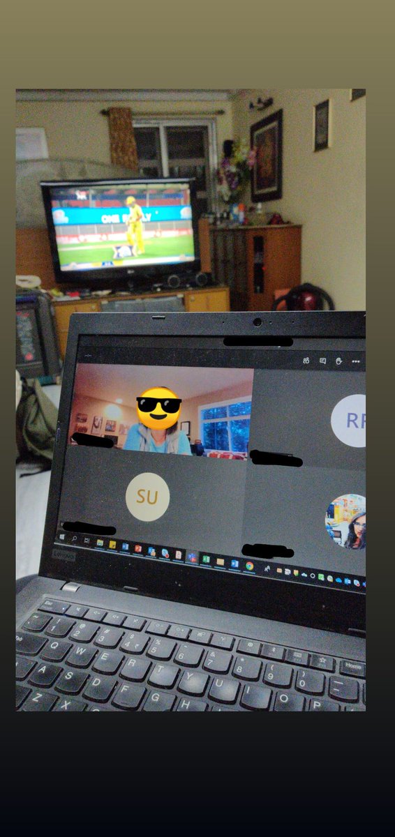 VadaPavToDosa's tweet image. When there's an excellent game on but you kinda have to work!!

#WorkFromHome #TeamsCall #Friyay