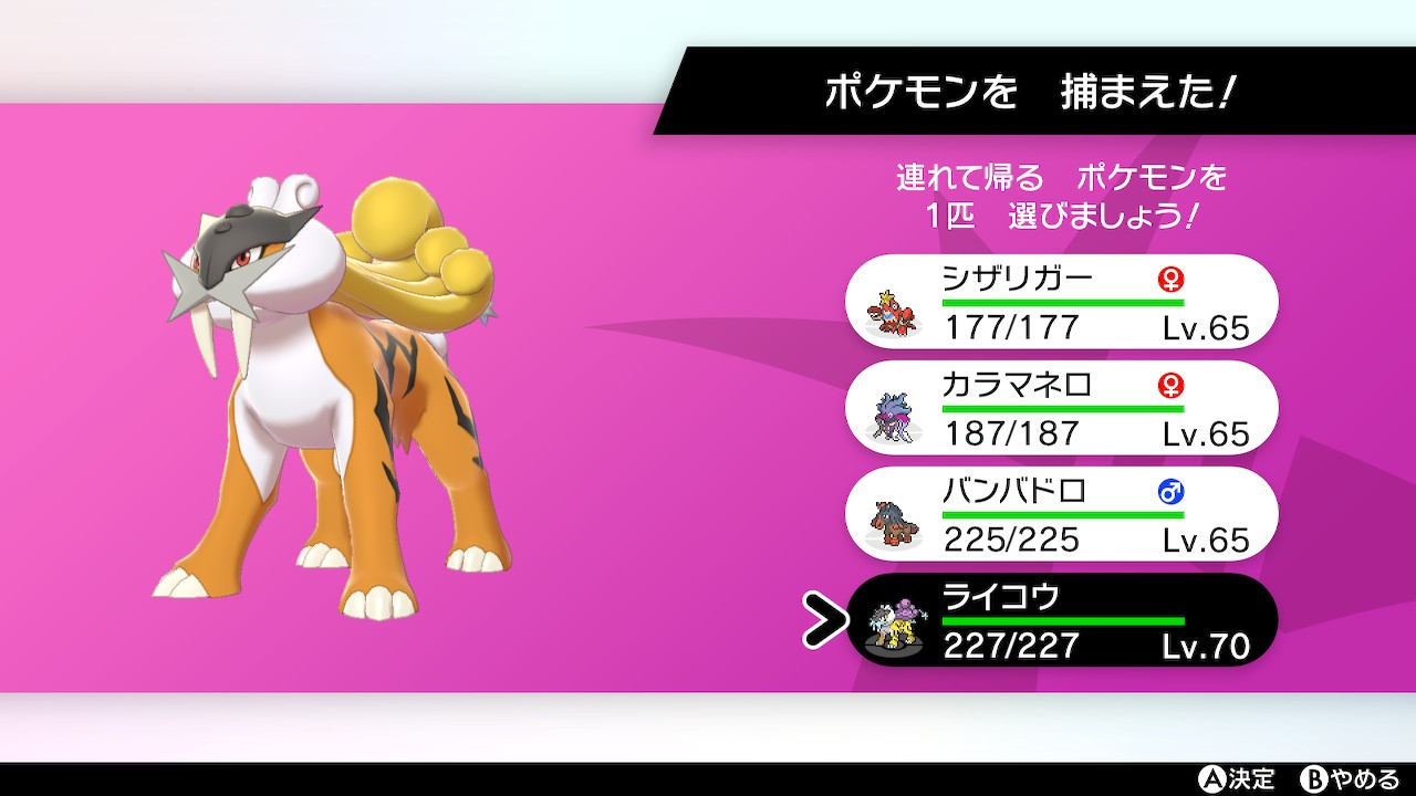 SHINY RAIKOU・色違いライコウ