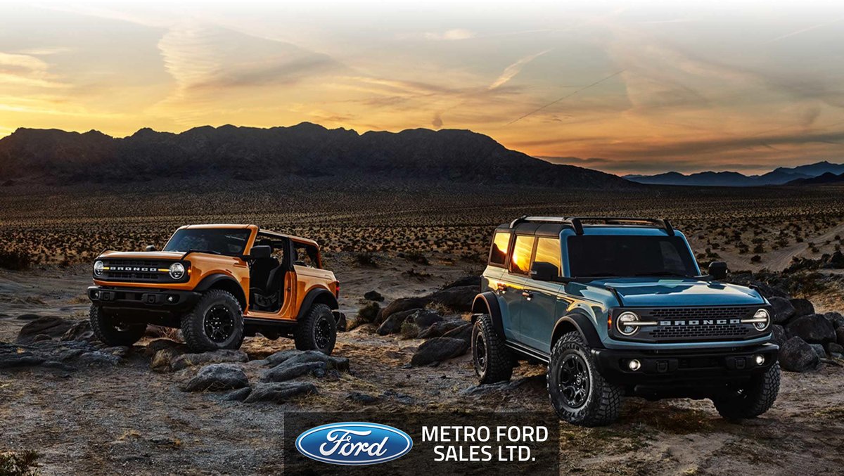 Metro_Ford's tweet photo. The Bronco Build &amp; Price tool is finally live! 

Choose from Base to Wildtrak, 2 or 4 door, and find your wild with the Bronco that fits your adventure today.

Build yours here: https://t.co/6HNtwVQur8

🚙 #yyc #yycliving #yyctrucks #ford #fordbronco #builtwild https://t.co/Xke0jA9DJW