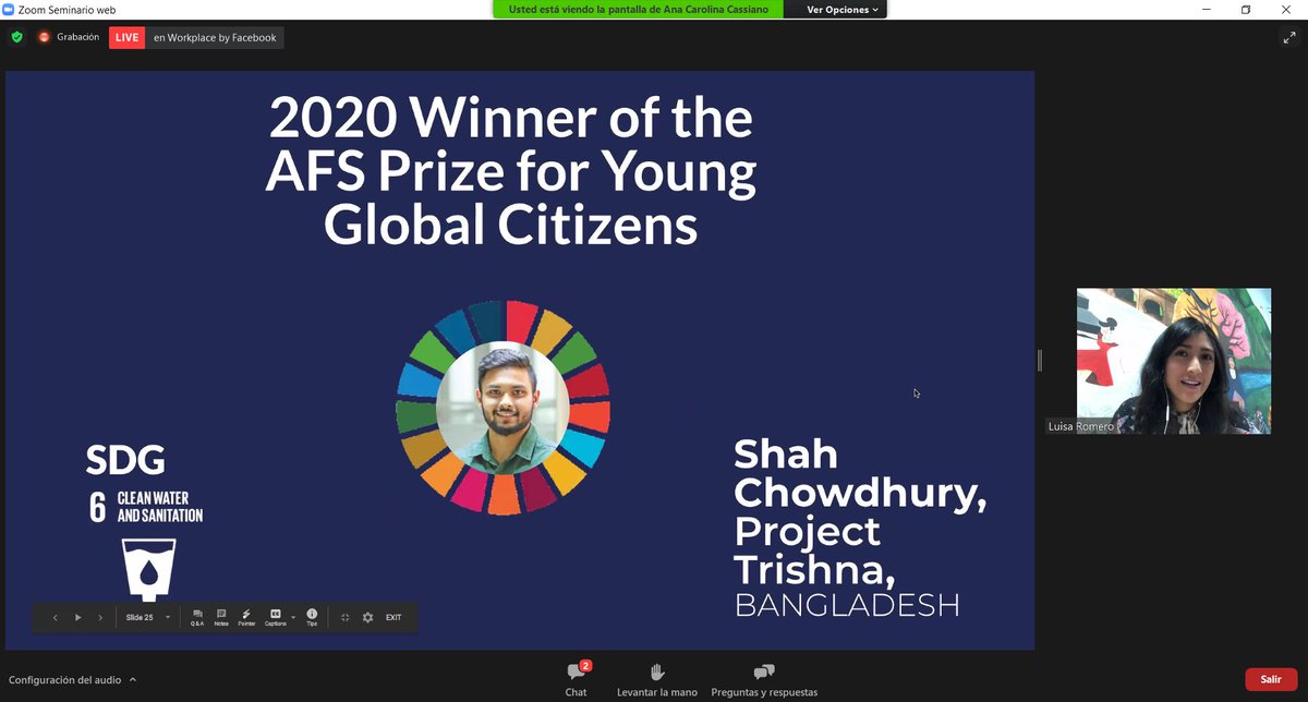 AlbertoMarquezS's tweet image. Congratulations to the 2020 Winner of the AFS Prize. Shah Chowdhury, provided an inspiring project to the water problem of Bangladesh with the project called &quot;Project Trishnna.&quot; #AFScon