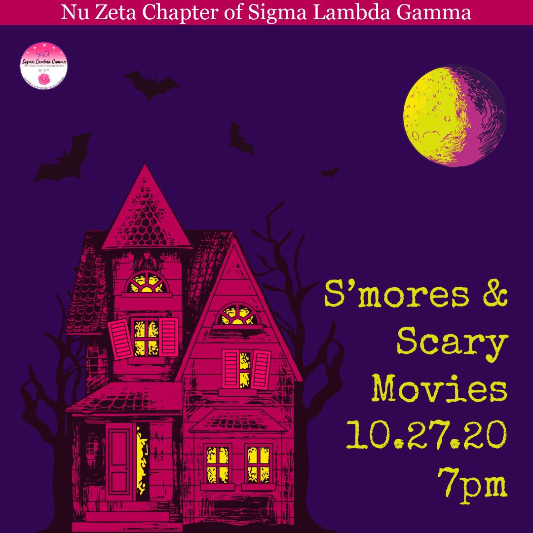 umdslg1990's tweet image. Celebrate spooky season (and take a well deserved break from midterms) with a movie night!!! 🧛🏻‍♂️🧙‍♀️🍂🔮 🎃 👻 🕯🌙

Join the UMD Gammas next Tuesday, Oct 27th at 7pm for a fun night! Link to join will be in our bio.

Bring your own s’mores :)