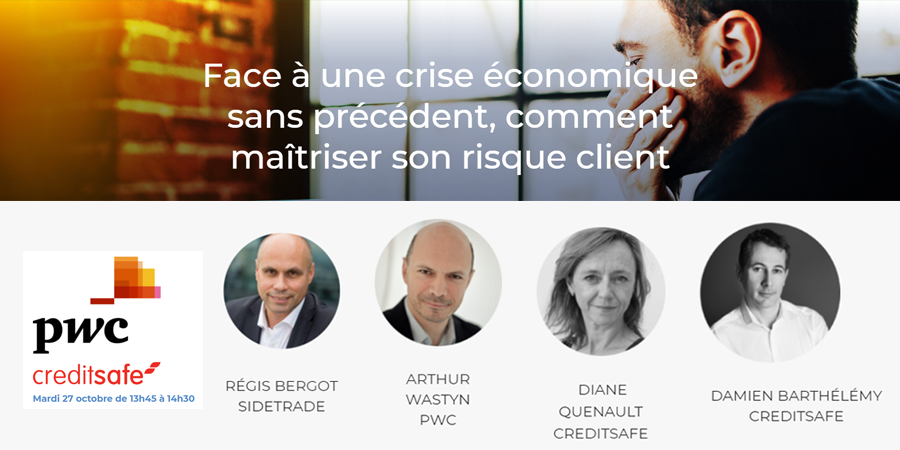 SidetradeFR's tweet photo. [Webinar] Face à une crise économique sans précédent, comment maîtriser son #risqueclient ? Le 27/10, participez à ce webinar avec @Sidetrade @PwC_France et @CreditsafeFr 

➡️ Inscription : https://t.co/f27HUsj34i

#AIforBusiness #DataAnalytics https://t.co/jE76wDLqqy