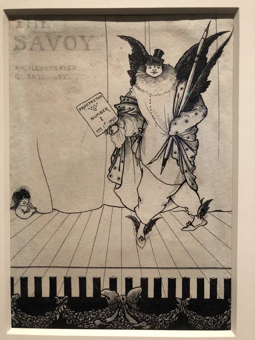 Aubrey Beardsley's original art, 3rd: caricature of Whistler (1893), last: Beardsley by Walter Sickert (1894)
As seen @MuseeOrsay 