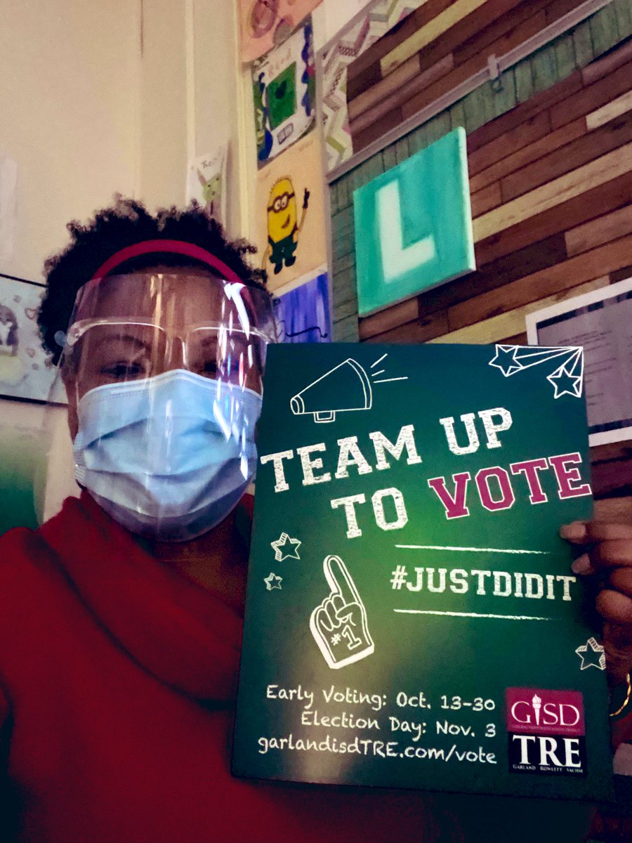 4thRowlett's tweet photo. Go 👉🏻 VOTE!! 🇺🇸@Rowlett_Bobcats Your voice Matters #GISD #justdidit #teamuptovote #garladISDvotes https://t.co/H5Mu5yg5z7