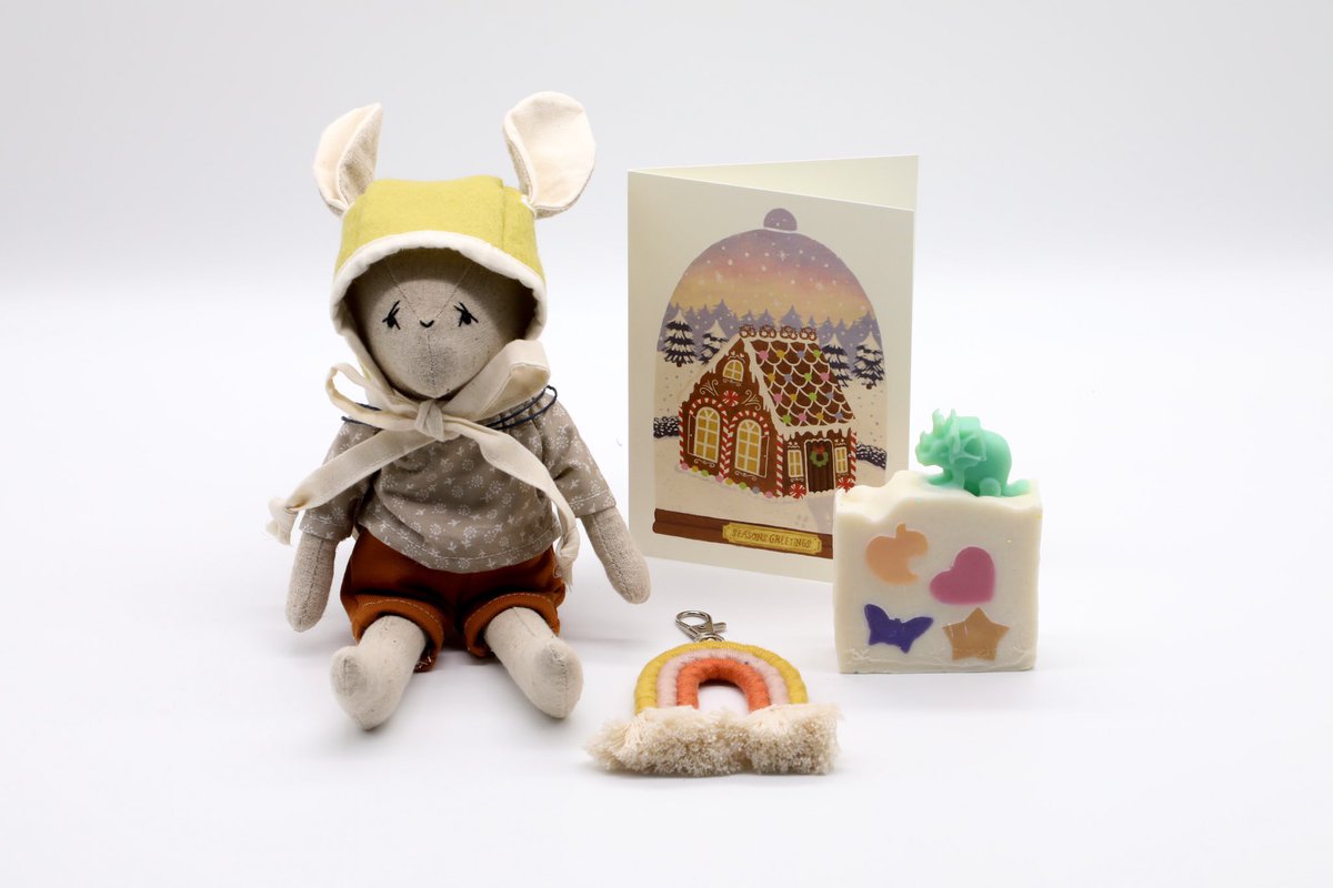 mimiandmartha's tweet photo. This one is for the kids and the kids at heart. The Finan bunny is handmade in Co. Cork, a gorgeous rainbow keyring by Rudaí Olla, Dino Soap with a our gingerbread Christmas card. All made local and independent! You love to see it! #irishdesign #shoplocal #supportlocal https://t.co/wxstVOjyqJ