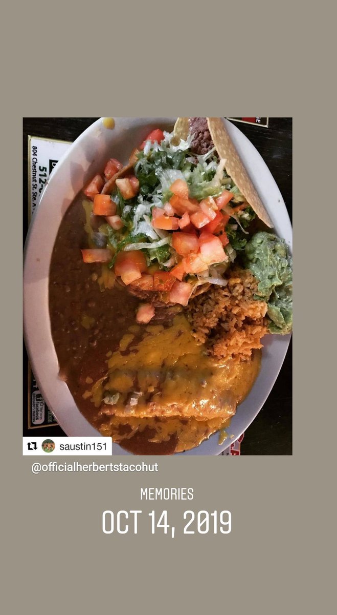 We love when our customers take pics of our delicious food and tag us! Keep em' coming. @officialherbertstacohut on IG. #Instagram #follow #tagus