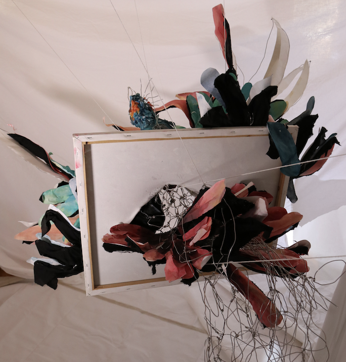 STAGE_UChicago's tweet photo. Nicole Zhong turned the STAGE Lab group meeting this week into a virtual visual art gallery with a solo show of her sculptural and mixed media works - pictured is one that the artist intended, and the lab experienced, as a breakthrough... https://t.co/3Eqs6Fu3zm
