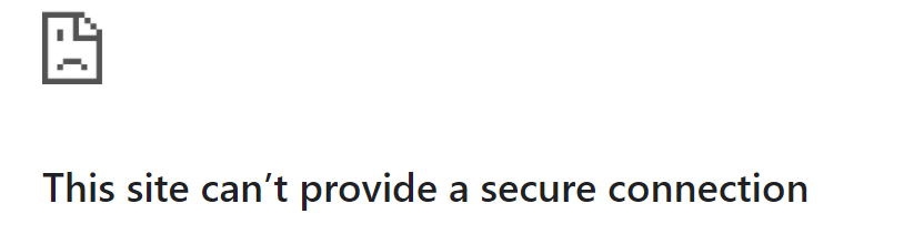 annasmoseley's tweet photo. @SquarespaceHelp "this site can't provide a secure connection" for a domain I have active - can you help? https://t.co/4W8p5scSd5