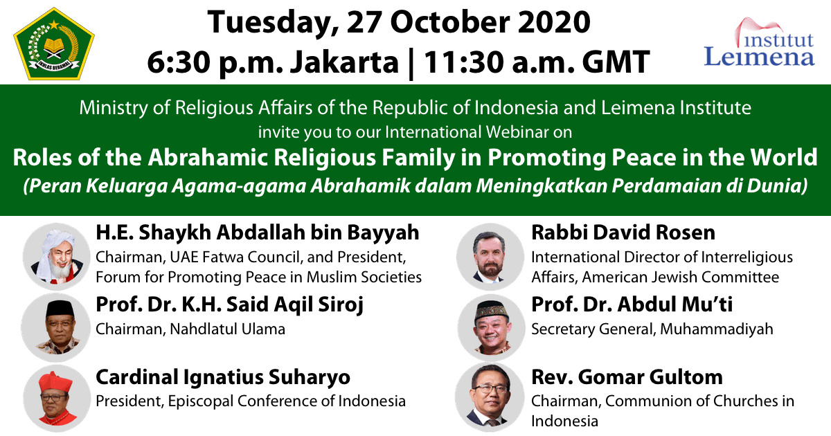 AJCGlobal's tweet photo. How can Jews ✡️, Christians ✝️, and Muslims ☪️ build mutual understanding and respect?
 
Join AJC's Rabbi David Rosen for a wide-ranging discussion hosted by @Kemenag_RI and @InstitutLeimena.
 
Register below: https://t.co/AVPcKbApoN https://t.co/FOGl5uE2jj