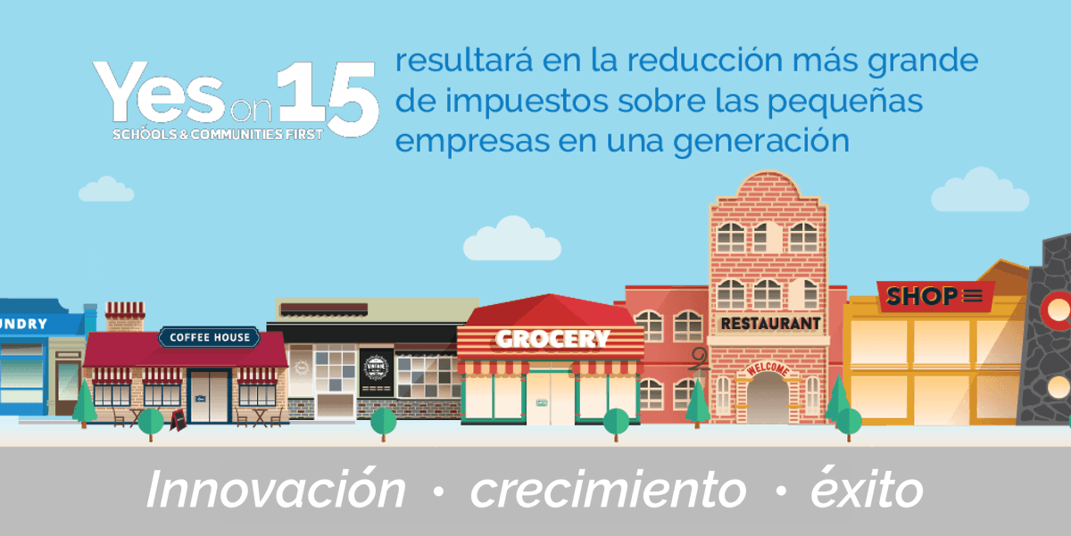 Schools1stCA's tweet photo. La #Prop15 ayuda las empresas pequeñas a innovar y crecer. Reducirá los impuestas al eliminar el impuesto sobre los primeros $500,000 de propiedad personal. ¡La reducción de impuestos para las empresas más grande en una generación! #SiEnLa15 #EscuelasYComunidadesPrimero https://t.co/iDfGzAx0Uk