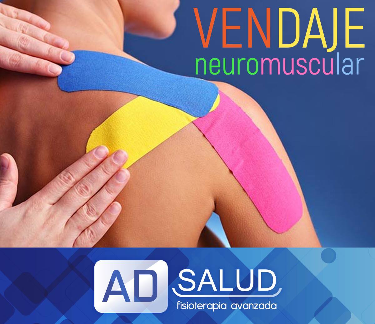 ADsalud's tweet photo. ¿Qué son esas tiras de #colores que llevan algunos al hacer #deporte?

No es postureo: es la técnica de #fisioterapia conocida como #Kinesiotaping o #Vendaje #Neuromuscular. Con él, te ayudamos a mejorar una lesión o para aliviar dolores musculares. https://t.co/rT1903uq9J