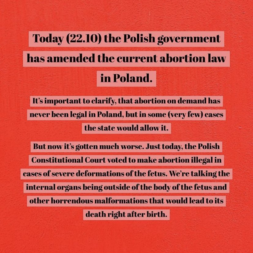 “THE NEW ABORTION LAW IN POLAND AND WHY YOU SHOULD CARE ABOUT IT” - ejmalecka (instagram)   #pieklokobiet   #piekłokobiet   #strajkkobiet