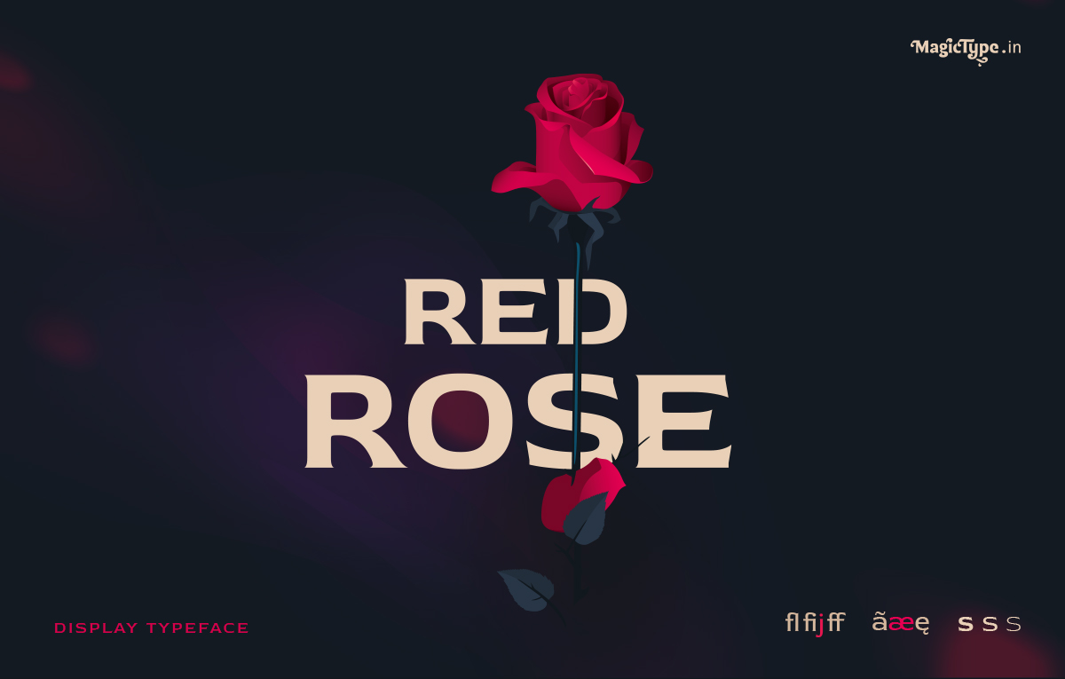 googlefonts's tweet image. New Font! Red Rose by @MagicTypeIndia is a #variablefont with a weight axis (300..700) designed for movie posters in the Romance, Drama, Thriller, and Noir genres. 🌹 fonts.google.com/specimen/Red+R…