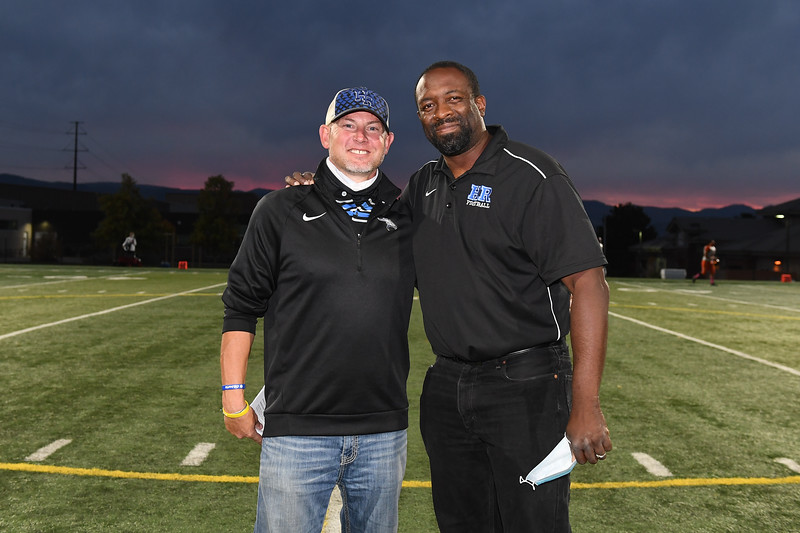 HRHSAthletic's tweet photo. These two are ready for @HRHSFootball @HRHSPage Thank you @PaulDiSalvo for this picture! #HesDaMan #FalconFamily https://t.co/V00ZMpJosY