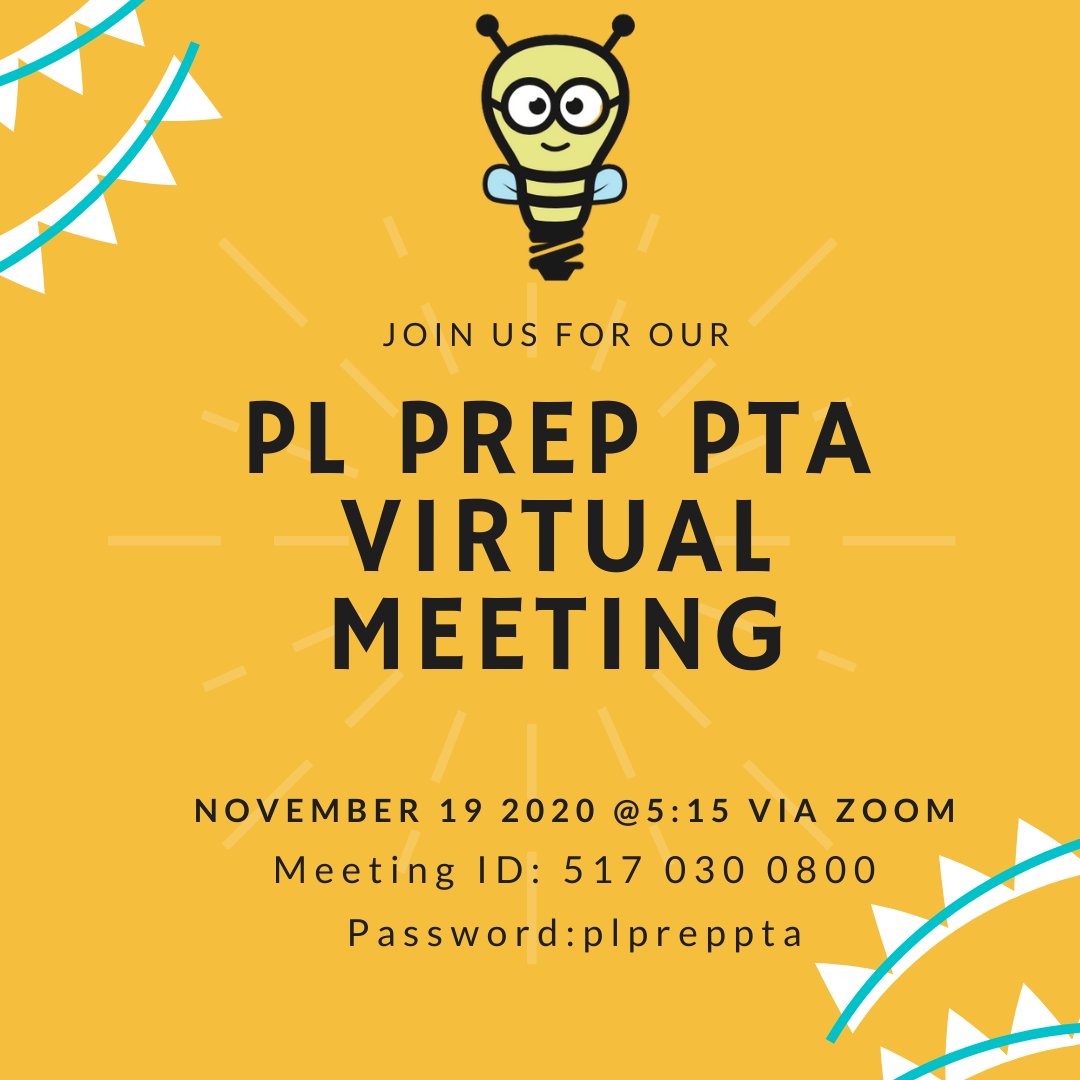 PLPrepPTA's tweet image. Please join us for our November PTA meeting! We will discuss ways to get engaged with the PTA and answer any questions you have about PL Prep!