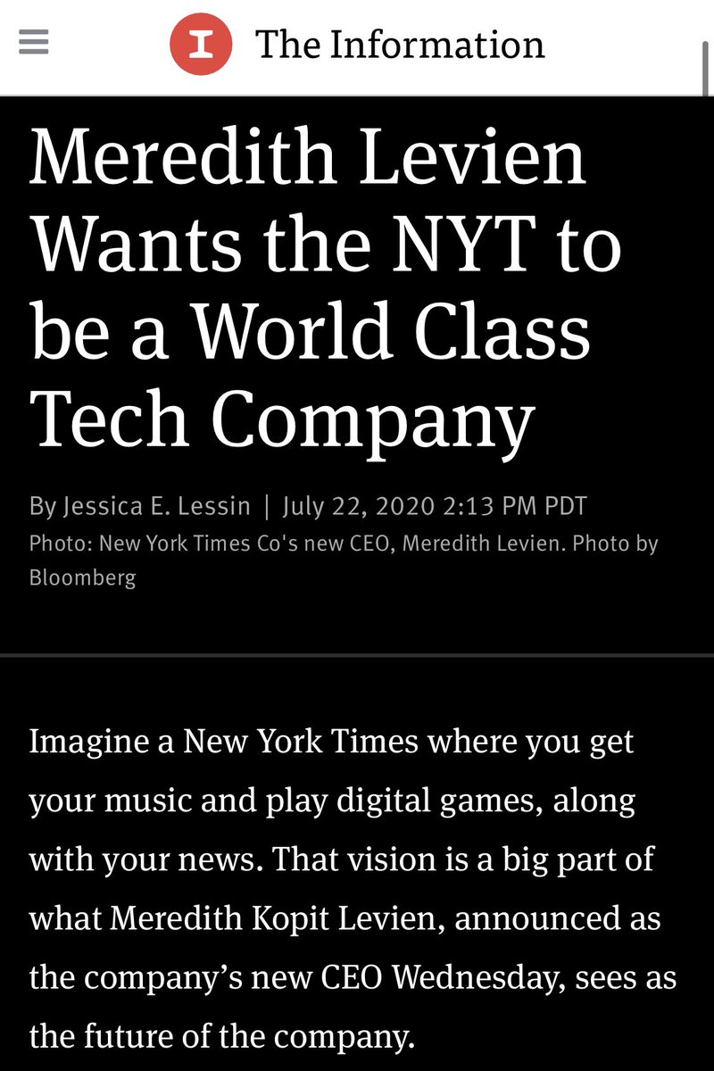 Remember: the New York Times Company announced it is becoming a tech company.That means it has gotten in the ring. This is not some public trust, it’s a $7B firm aiming for $70B.Coke doesn’t help Pepsi. Google doesn’t aid FB. Why should you give free content to a competitor?