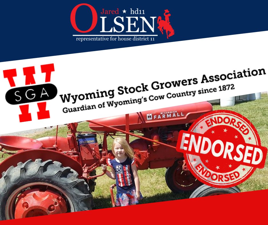 AG is WY's BACKBONE and our 3rd largest industry. But, the story doesn't end there. AG is a major part of diversifying our economy. Let's continue to grow and promote it world-wide. Proud to be endorsed by WY's oldest industry through the Wyoming Stock Growers Association.