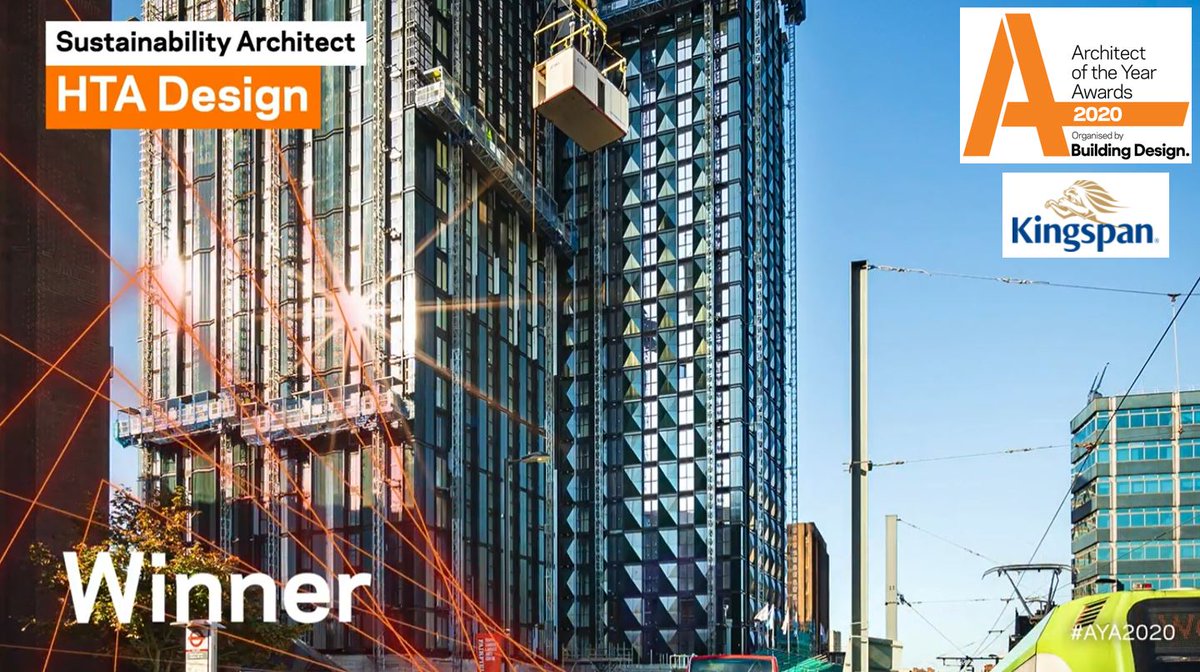 BDonline's tweet photo. A huge congratulations to HTA Design who have won the Sustainability Architect of the Year sponsored by Kingspan! @HTADesignLLP @KingspanIns_UK https://t.co/H8YrovvnRE