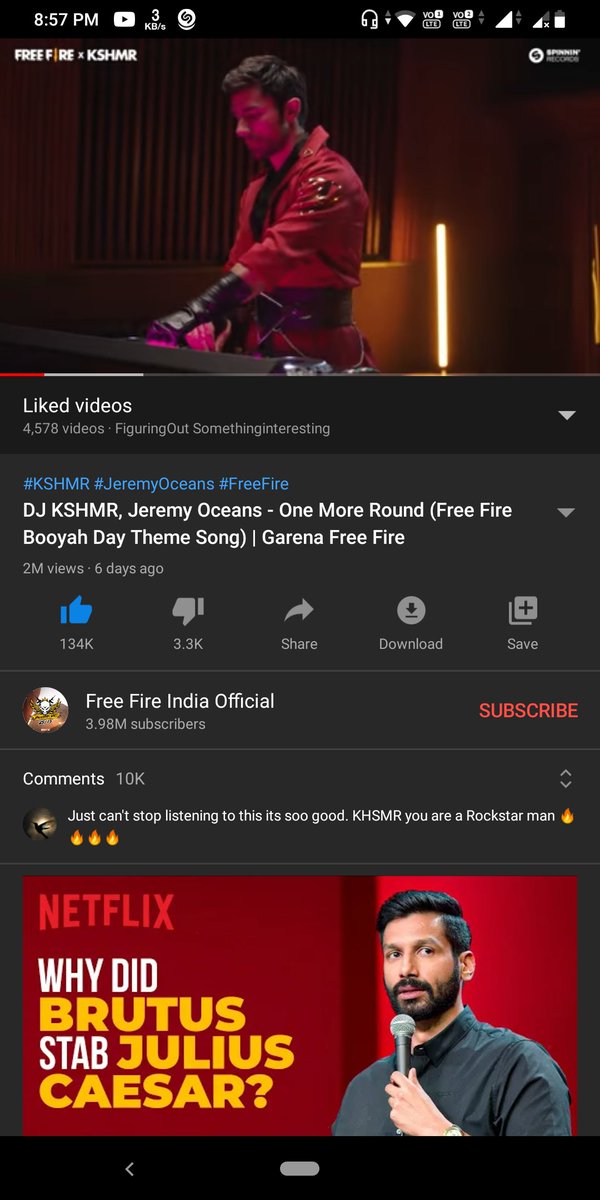 Hrithik Singh On Twitter Something Is Going On Youtubeindia When You Search For Kshmr One More Round Every Video From All The Channels Spinning Official Free Fire Channel Of Other Countries