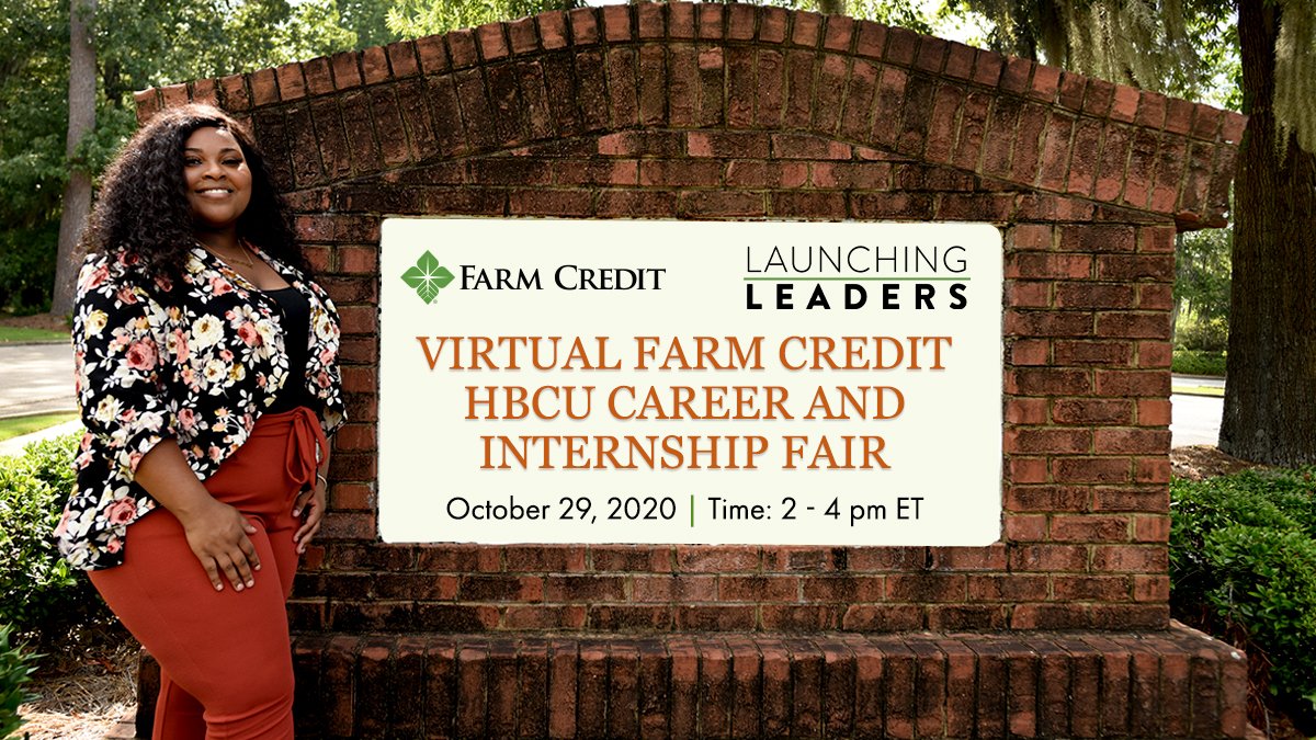 farmcredit's tweet photo. We are less than a week away! #FarmCredit is excited to host a virtual career and internship fair for students and recent graduates of HBUCs. This virtual event will take place on Oct. 29 from 2 p.m. – 4 p.m. ET. To register, visit the link below: https://t.co/LtbNn4JL6m https://t.co/KNhhyQuSDe