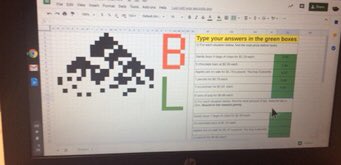 ESwinemer's tweet photo. Ms. Doucette’s gr 9s @EllenvaleJrHigh were practicing comparing and ordering rational numbers with a #PixelMathArt activity. Thanks to @S_Achkar for sharing the amazing artwork! #HRCEmath https://t.co/j9fUOyfFKl