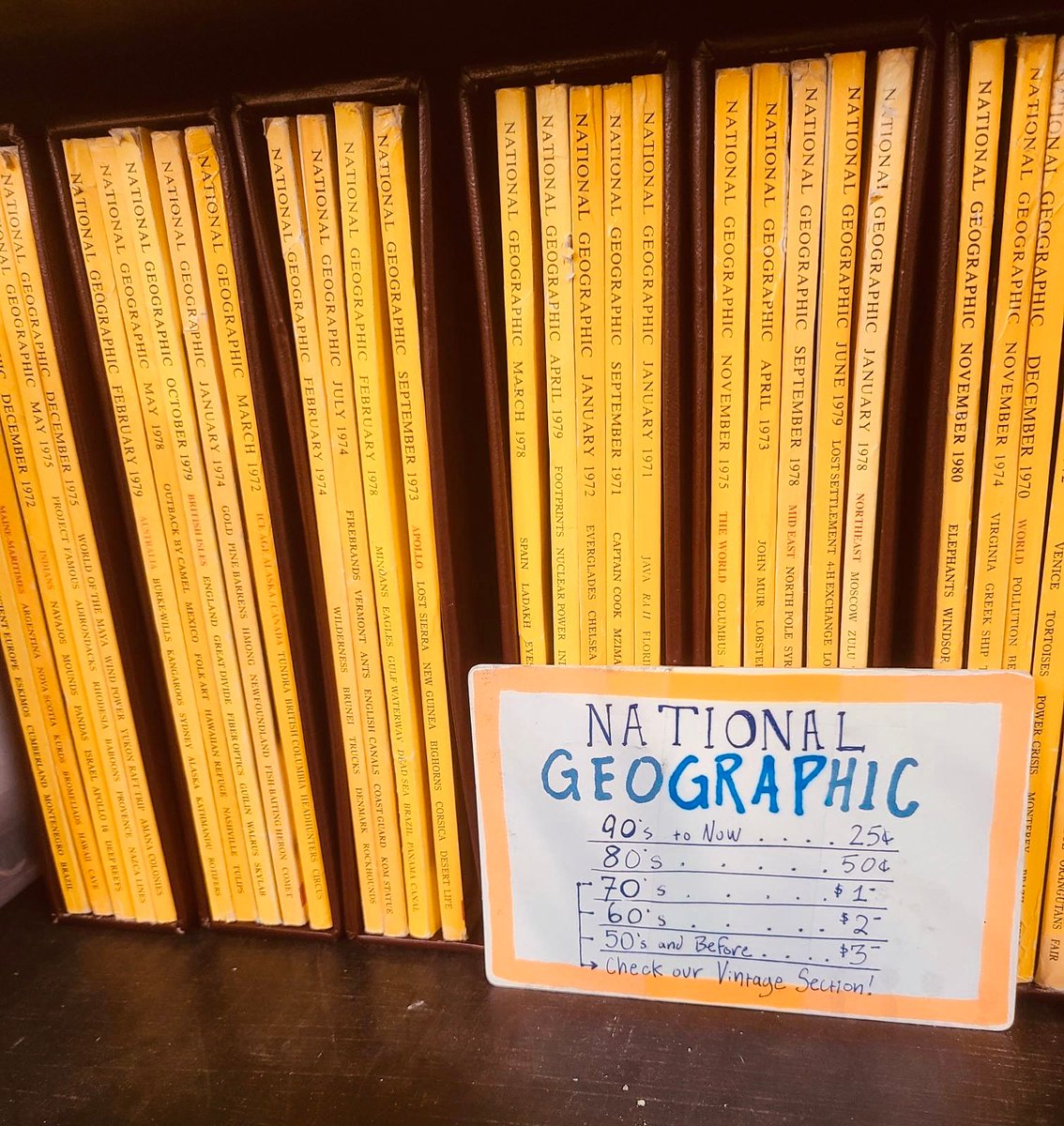 scrap_a2's tweet image. Nat Geo restock! 

An entire haul from the 70’s has been added to our vintage section. Packed full of articles and photos - we LOVE flipping these pages and using them in our art. 

#whatwillyoumakeofit

#SCRAPA2 #CreativeReuse