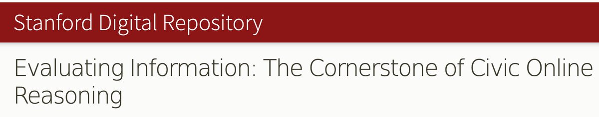 StanfordLibs's tweet image. The Top Hit: How a Stanford History Education Group (SHEG) research report on “Evaluating Information” became the Stanford Digital Repository’s most visited item

library.stanford.edu/blogs/digital-…

October 19-25 is Open Access Week.
openaccessweek.org
#openaccess #OAWeek2020 #OAWeek