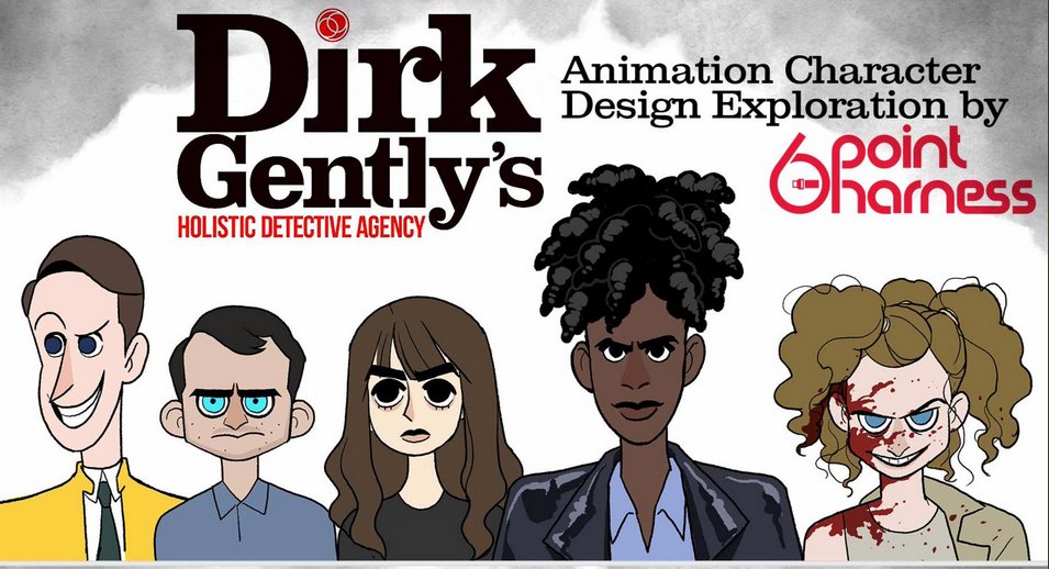 At the beginning of creation process,  #DirkGently was developed by Six Point Harness animation studio. But, for some reason, Arvind's team changed the animation studio, and now Stoopid Buddy Stoodios is in charge. Here's what first animated concepts by 6PH look like: