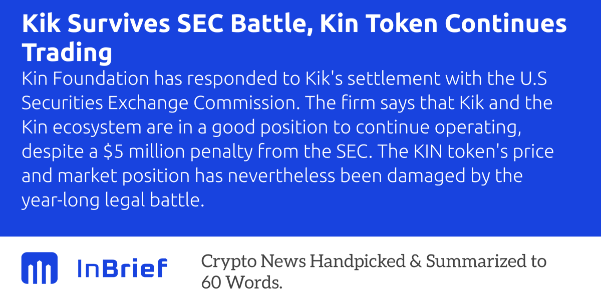 inbriefapp's tweet photo. $KIN https://t.co/LCOQJkYDJN