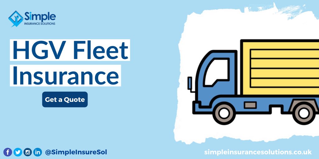 SimpleInsureSol's tweet photo. HGV Fleet Insurance... 

Yes, we provide competitively priced insurance for fleets of HGV’s and other vehicles.

#insurance #vehicleinsurance #fleet #fleetinsurance #fleetofvehicles #companyvan #companyvehicle #companyvehicles #hgvinsurance #hgvfleetinsurance https://t.co/5Jw2CXGCap