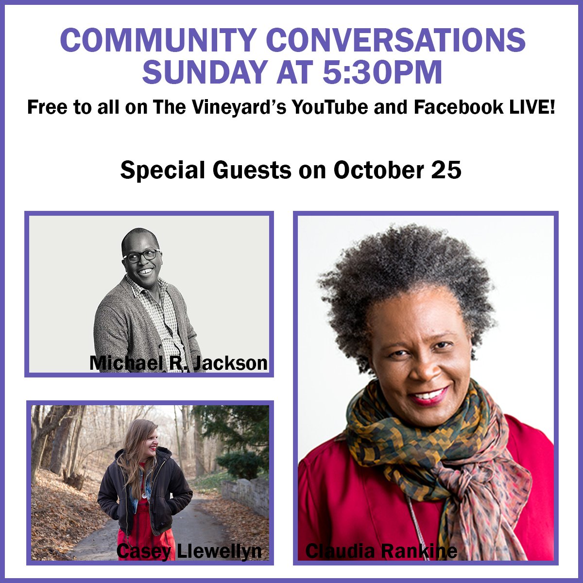 vineyardtheatre's tweet image. Tune into this Sunday's Community Conversations at 5:30PM for FREE! Special Guests include @TheLivingMJ @Casey_Llewellyn @ClaudRankine. Moderated by @the_commissary #KyleBeltran!