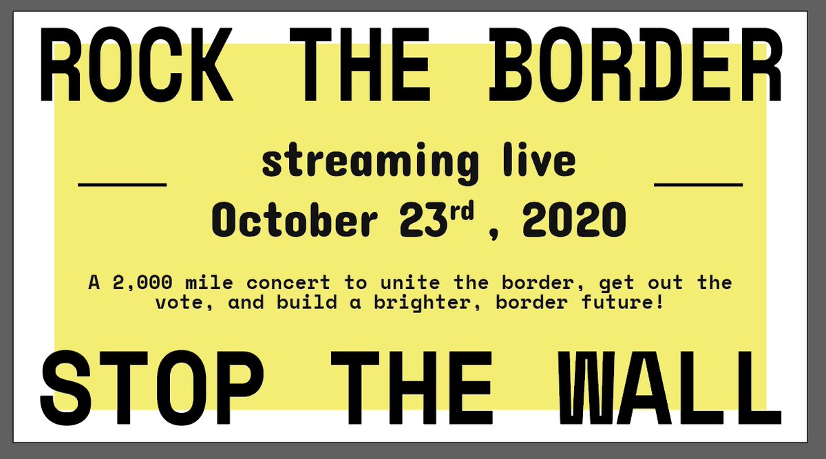 📡TODAY @ 5PM CT! We are thrilled to co-sponsor #RockTheBorderStopTheWall, a 2,000-mile concert w musical acts from across the border! We'll be urging Latinx voters across the country to make a plan to vote & protect the vote after #EmergencyElection RSVP: bit.ly/34nBwcF